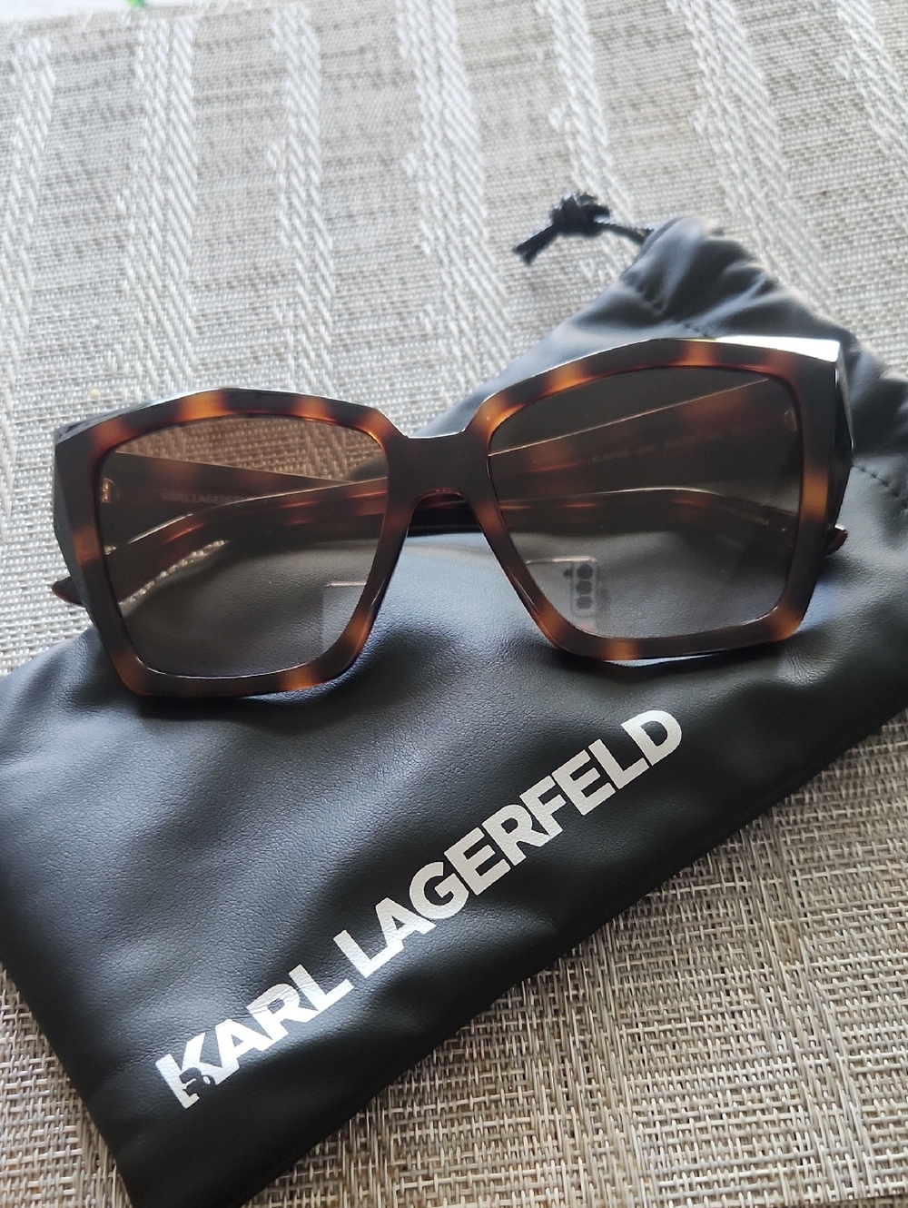 Karl Lagerfeld Women's Tortoiseshell Oversized Square Sunglasses - Brown